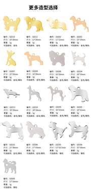 20pcs Stainless Steel Cut Out Pet Tag Hollow Dog Cat Pendant Blanks