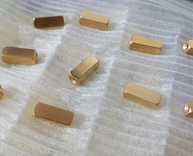 10pcs 6x16mm Stainless Steel Rectangle Bracelet Bar Beads Brush Finished Blanks