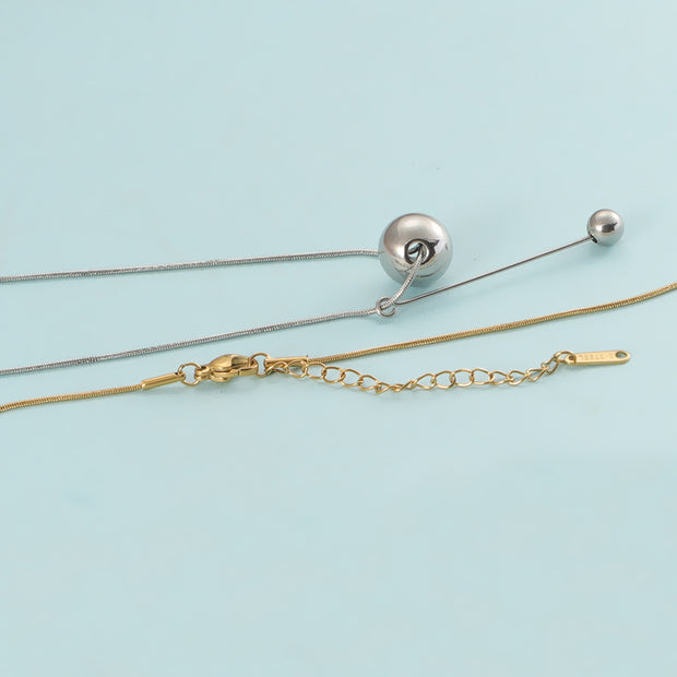 10pcs/lot Stainless Steel 1mm Round Snake Chain Necklace With Ball Fine Choker Chain