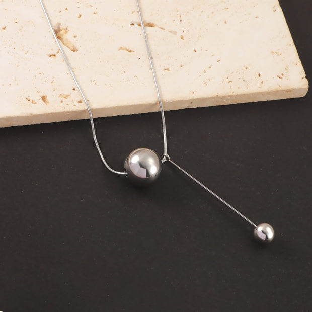 10pcs/lot Stainless Steel 1mm Round Snake Chain Necklace With Ball Fine Choker Chain