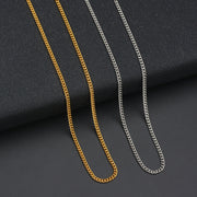 10pcs/lot Basic Cuban Chain Necklace 1.5mm/2mm Width Stainless Steel Link Chain