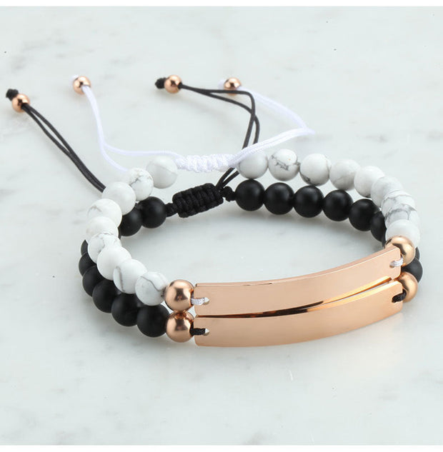 5pcs Agate Beads Adjustable Bracelet Blanks
