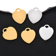 30pcs Custom Logo Steel Heart Jewelry Tags Heart Necklace Pendant