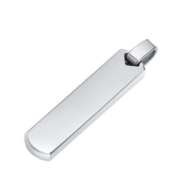 10pcs 40x10 Stainless Steel 3D Bar Pendant Rectangle Tags With Bails Blanks
