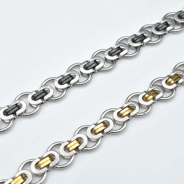 Titanium Steel Emperor King Chain Double Section Bracelet