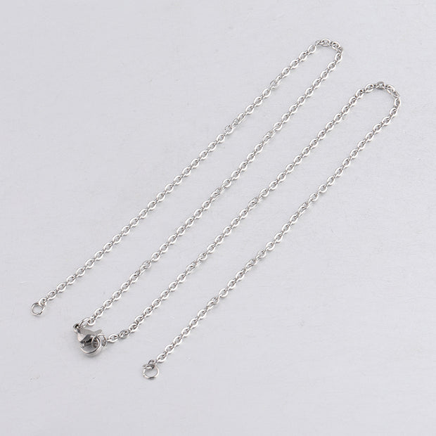 10pcs/lot Stainless Steel 2mm/1.5mm O Chain Necklace With Two Jump Rings
