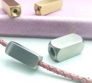 10pcs 6x16mm Stainless Steel Rectangle Bracelet Bar Beads Brush Finished Blanks
