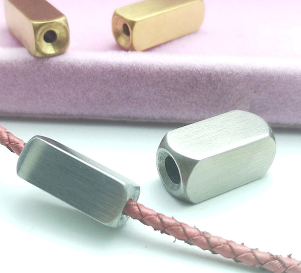 10pcs 6x16mm Stainless Steel Rectangle Bracelet Bar Beads Brush Finished Blanks