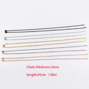 10pcs/lot Stainless Steel 2mm/1.5mm O Chain Necklace With Two Jump Rings
