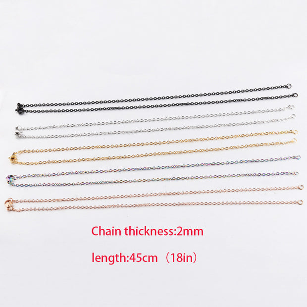 10pcs/lot Stainless Steel 2mm/1.5mm O Chain Necklace With Two Jump Rings