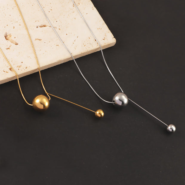 10pcs/lot Stainless Steel 1mm Round Snake Chain Necklace With Ball Fine Choker Chain