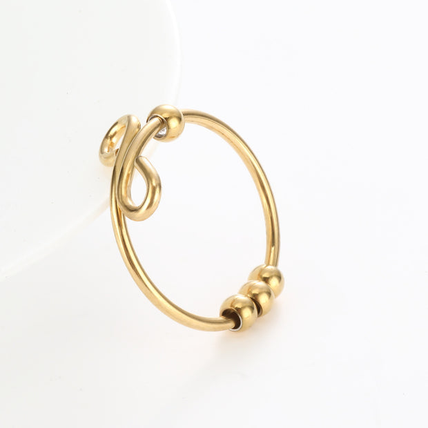 10pcs Titanium Spiral Rotating Freely Anti Stress Jewellery Ring