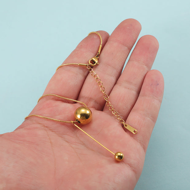10pcs/lot Stainless Steel 1mm Round Snake Chain Necklace With Ball Fine Choker Chain