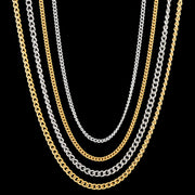 10pcs/lot Basic Cuban Chain Necklace 1.5mm/2mm Width Stainless Steel Link Chain