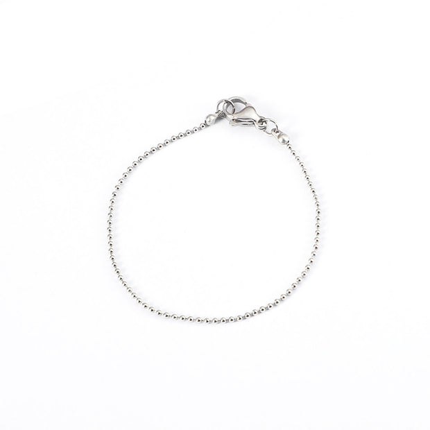 10pcs/lot Stainless Steel 1mm Ball Bracelet 14cm Beaded Ankle Chain