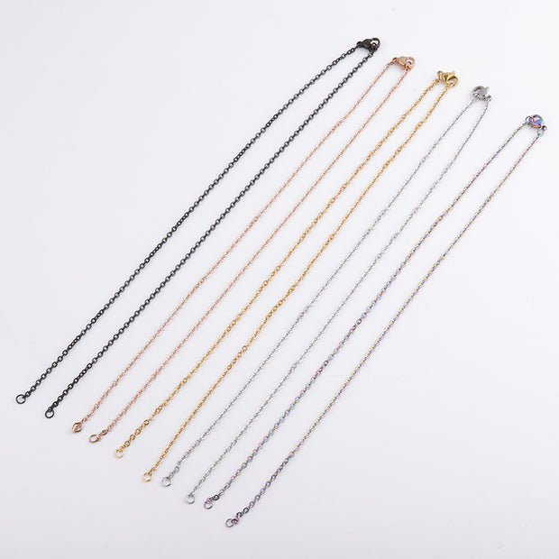 10pcs/lot Stainless Steel 2mm/1.5mm O Chain Necklace With Two Jump Rings
