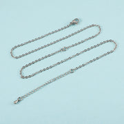 10pcs/lot Stainless Steel 2mm/1.5mm O Chain Necklace With Two Jump Rings
