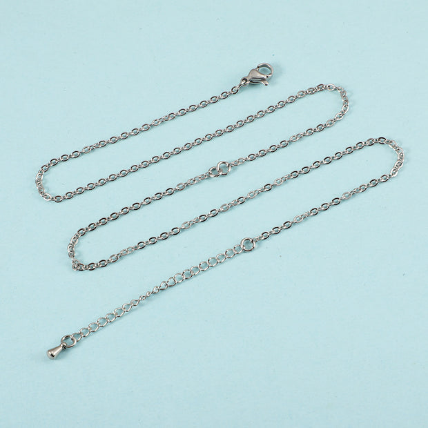 10pcs/lot Stainless Steel 2mm/1.5mm O Chain Necklace With Two Jump Rings