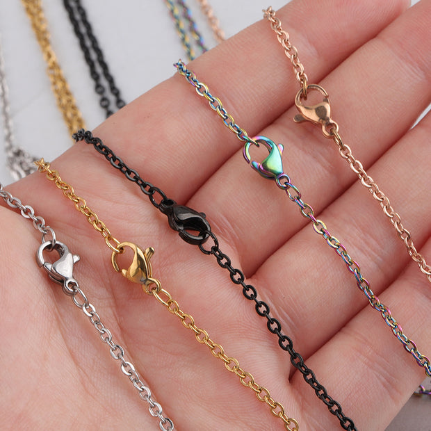 10pcs/lot Stainless Steel 2mm/1.5mm O Chain Necklace With Two Jump Rings