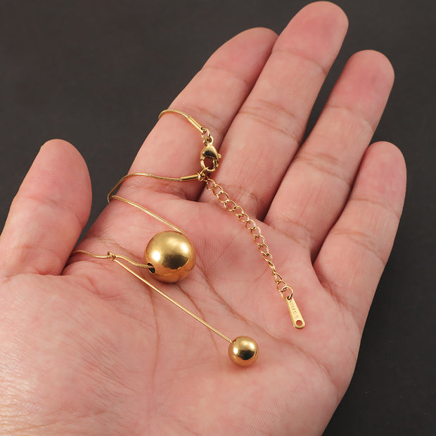 10pcs/lot Stainless Steel 1mm Round Snake Chain Necklace With Ball Fine Choker Chain