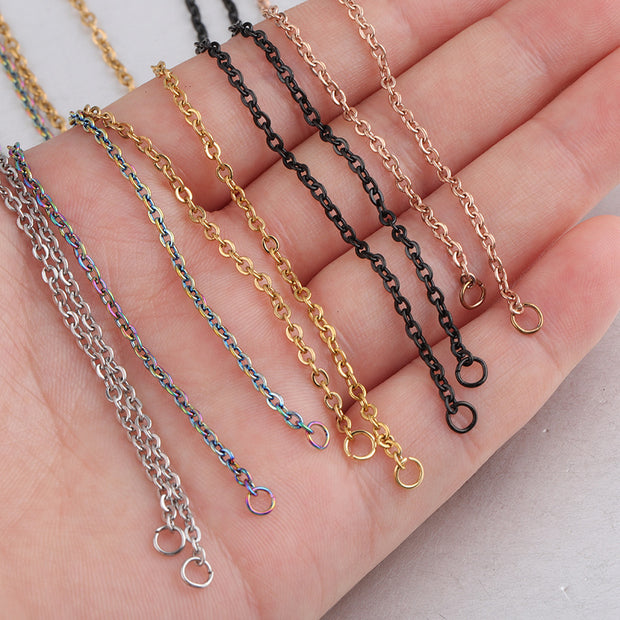 10pcs/lot Stainless Steel 2mm/1.5mm O Chain Necklace With Two Jump Rings
