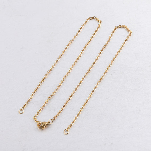 10pcs/lot Stainless Steel 2mm/1.5mm O Chain Necklace With Two Jump Rings