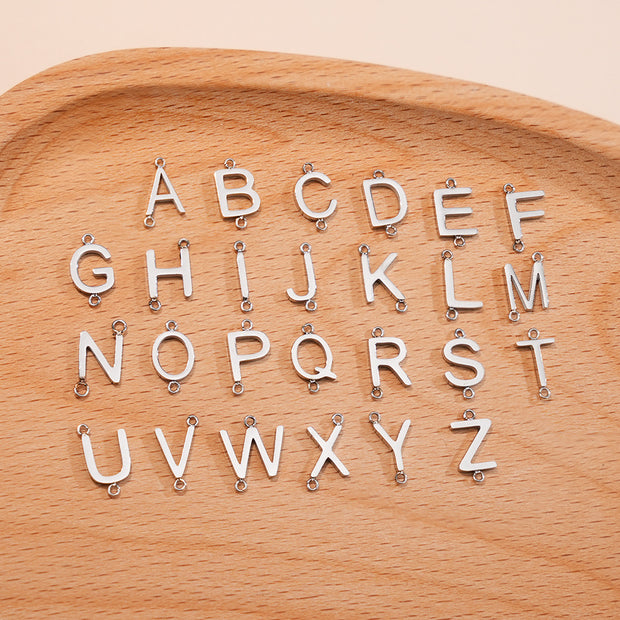 26pcs One Set A-Z letters 8.5mm Mini Initial Connector With Jump Rings