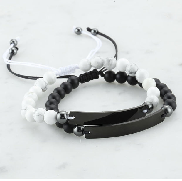 Custom Agate Beads Adjustable Bracelet Valentine's Day Gift