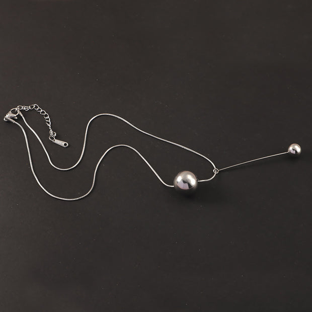 10pcs/lot Stainless Steel 1mm Round Snake Chain Necklace With Ball Fine Choker Chain