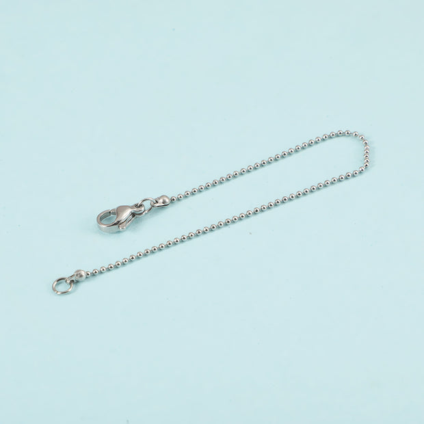 10pcs/lot Stainless Steel 1mm Ball Bracelet 14cm Beaded Ankle Chain