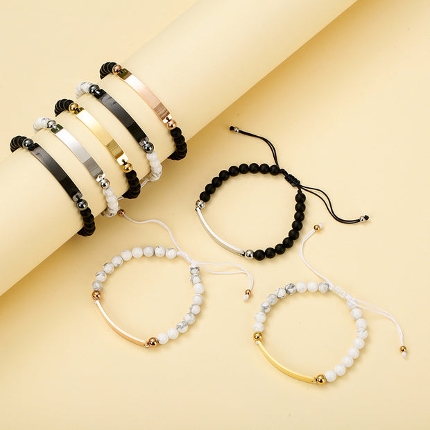 Custom Agate Beads Adjustable Bracelet Valentine's Day Gift