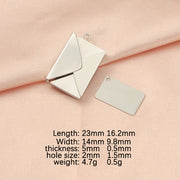 Engraved  Envelope Pendant with Customizable Titanium Steel Card Blanks