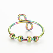 10pcs Titanium Spiral Rotating Freely Anti Stress Jewellery Ring