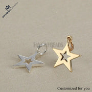 20pcs hollow cut-out star charms, stainless steel star pendant 14*16mm blanks