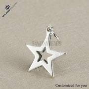 20pcs hollow cut-out star charms, stainless steel star pendant 14*16mm blanks