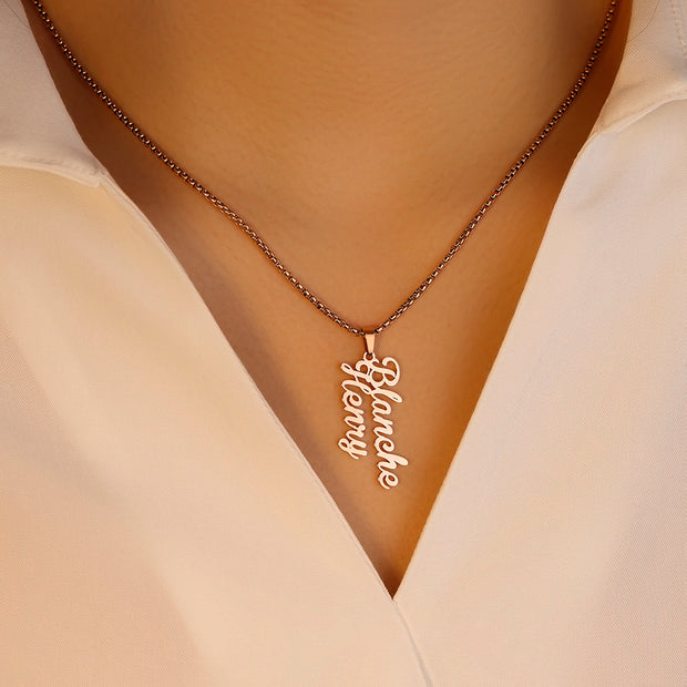 Personalized Couple Names Pendant Necklace Valentine's Day Gift
