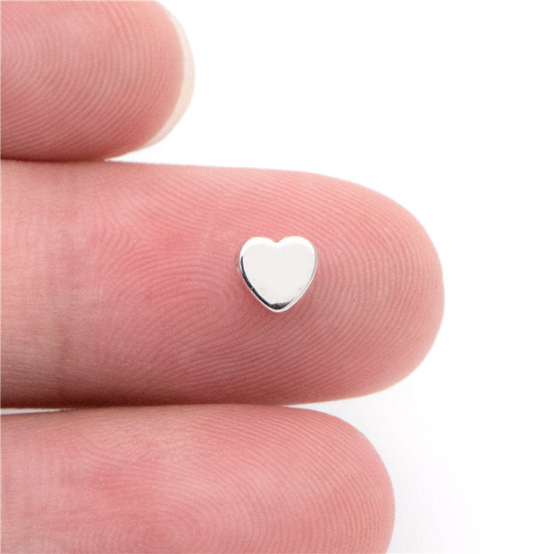 30pcs Custom Logo Mini Heart Jewelry Metal Beads