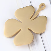 10pcs Stainless Steel Four Leaf Clover charms keychain tags blanks