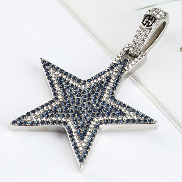 Dallas Cowboys paved crystal stone pendant