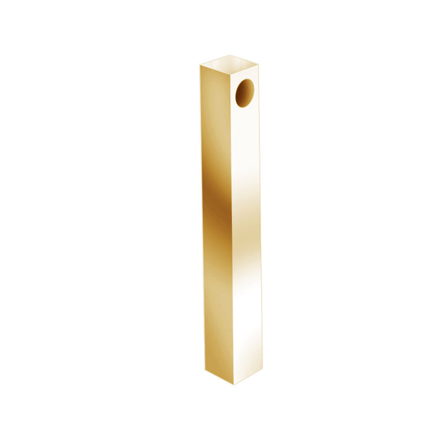 10pcs Custom logo  Stainless Steel vertical 3D cuboid bar pendant