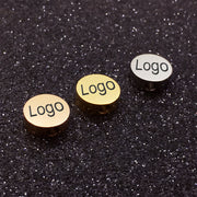 50pcs High polished 8mm Custom logo mini round jewelry beads