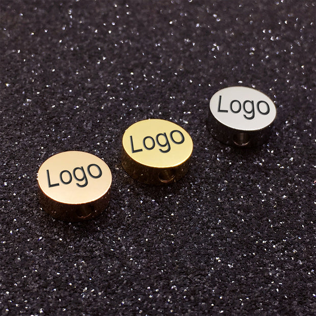 80pcs Custom listing of 8mm Custom logo mini round jewelry beads