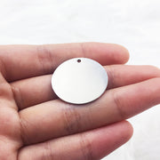 20pcs Laser Engraved High polished  round charm tags blanks 6-35mm