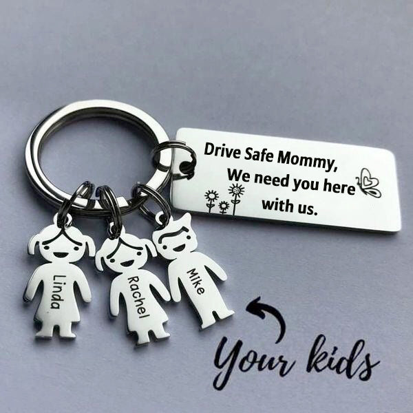 Father's Day Gift Customized Family Kids Charm Keychain