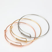 10pcs Stainless Steel adjustable basic wired beads bangles