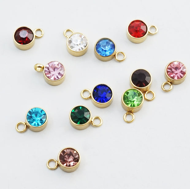60pcs 6mm bulksale 12 colours mixed Birthstone crystal charm accessories