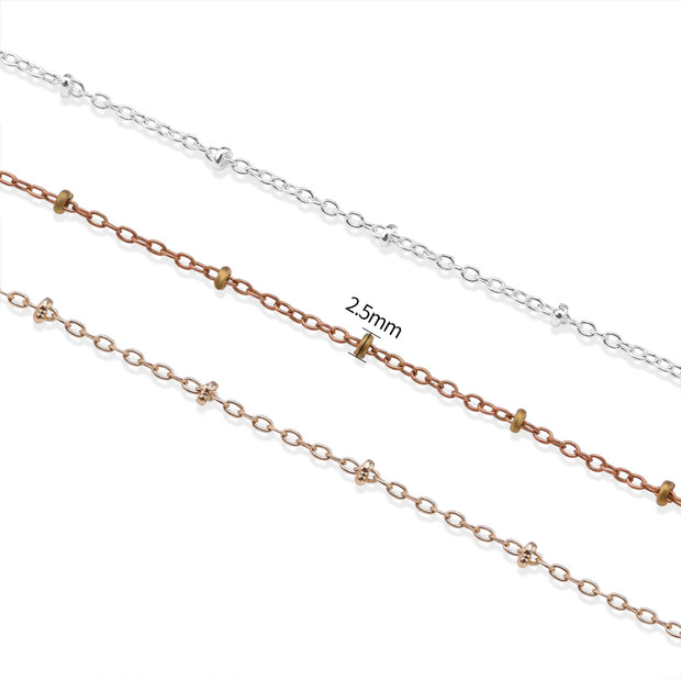 20 FEET Fancy Satellite chain -gold brass beaded jewelry handmade chain