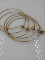 15pcs solid brass basic bangles wired bracelet findings-ball screw off
