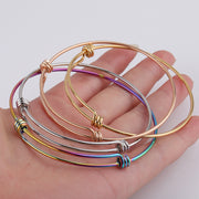 10pcs Stainless Steel adjustable basic wired bracelets