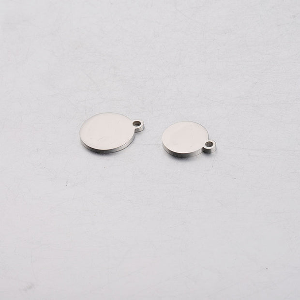 50pcs 8mm stainless steel  personalized logo round tags